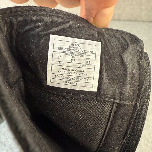 Merrell Womens Size 8 Black Evera Leather Suede Zip-Up Ankle Boots Booties Strap - Picture 7 of 12